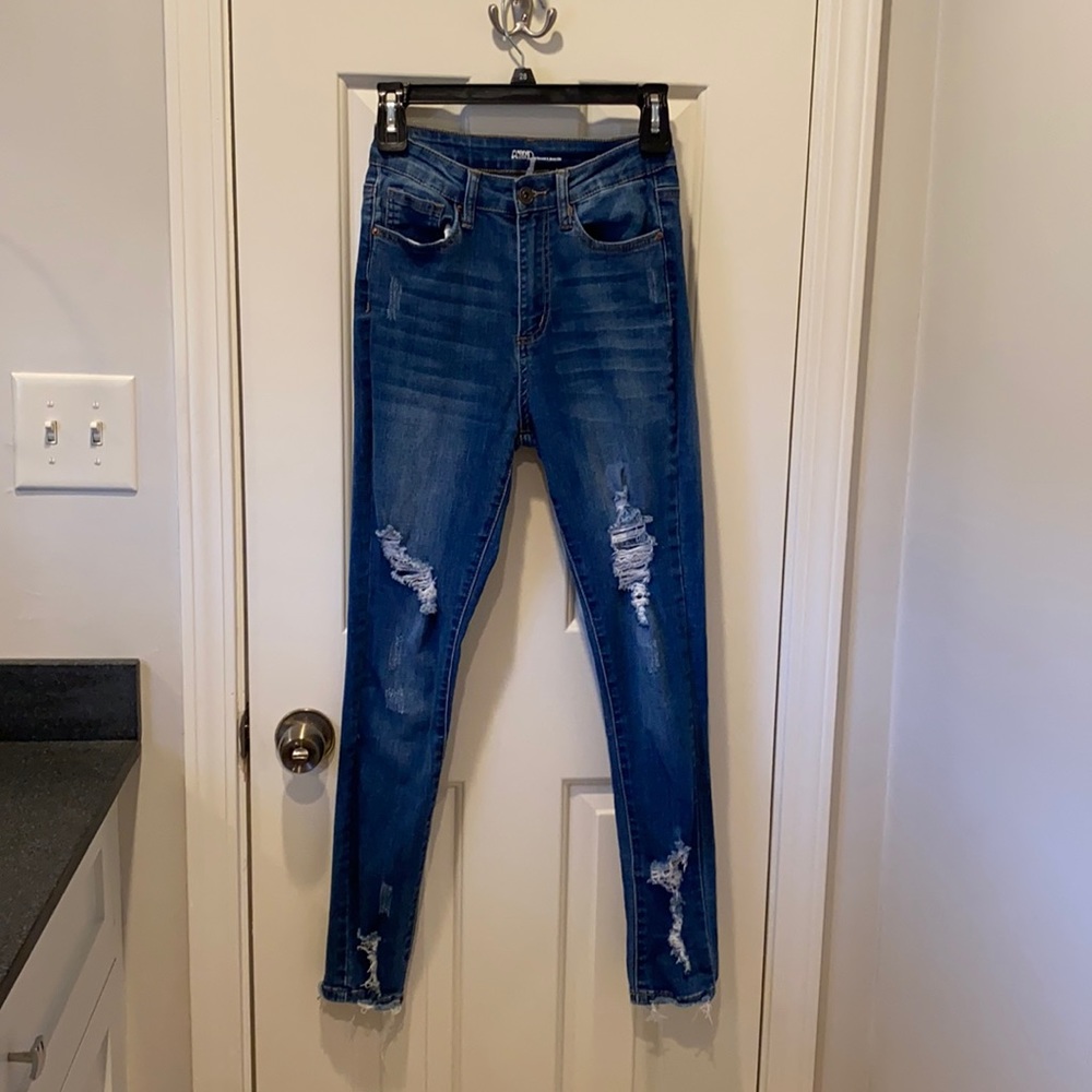 A’2nd by Special A Jeans Dark Ripped Ankle Skinny Women’s Jeans